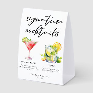 Cosmopolitan Mojito Wedding Cocktails Menu