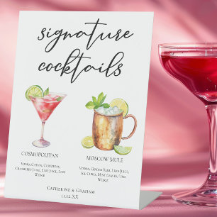 Cosmopolitan Moscow Mule Signature Cocktails Menu Pedestal Sign