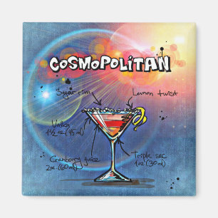 Cosmopolitan Recipe Bar Blue Magnet
