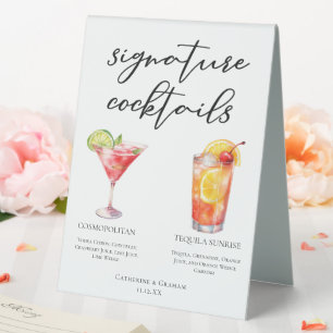 Cosmopolitan Tequila Sunrise Cocktails Menu