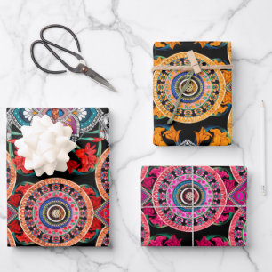 Cosmopolitan Vintage Retro Pattern Wrapping Paper Sheet