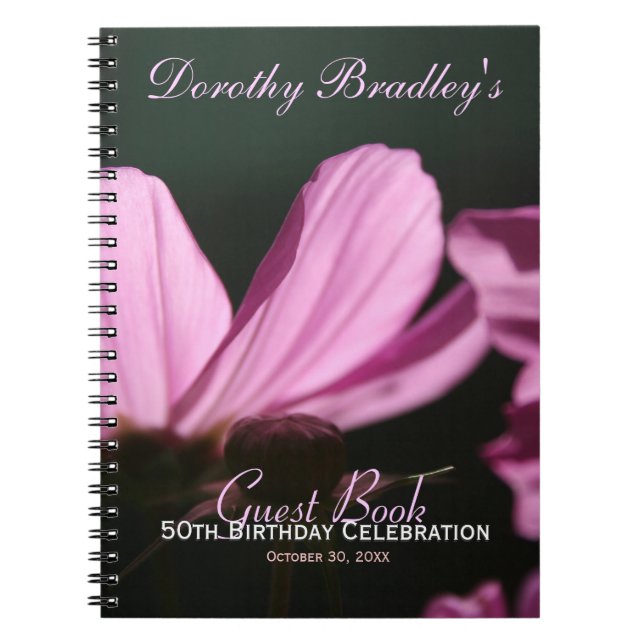 Cosmos 50th Birthday Celebration Custom Guest Book (Front)