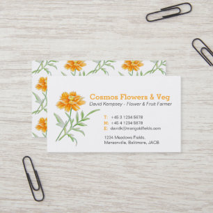 Cosmos aster farmer / flower grower business cards