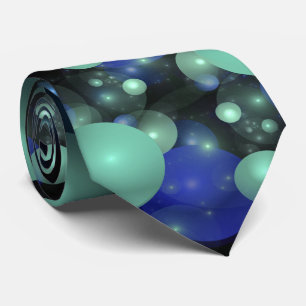 Cosmos Blue Green Bubbles Business Dress Attire Tie