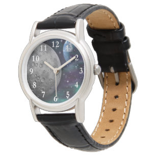 Cosmos Classic Black Leather Wrist Watch