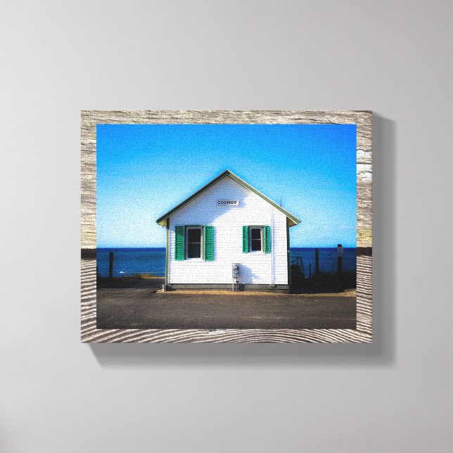 Cosmos Cottage and Weathered Wood on Canvas (Front)