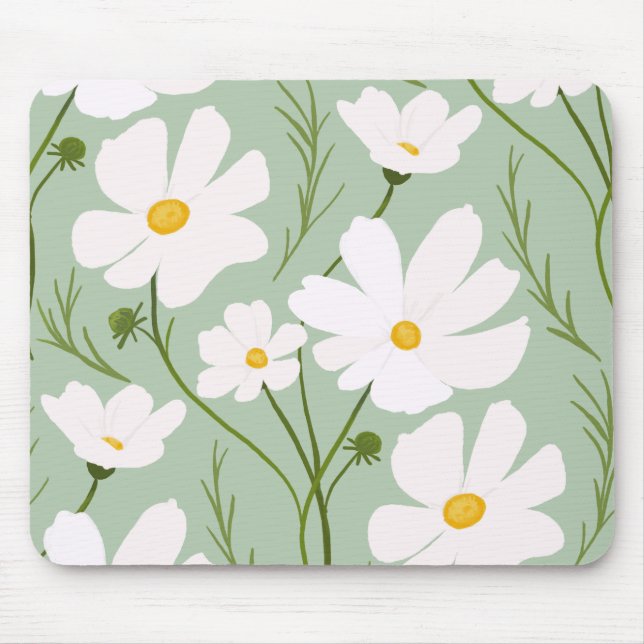 Cosmos floral mousepad  (Front)