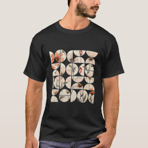 Cosmos Flower Floral Geometric Half Circles T-Shirt