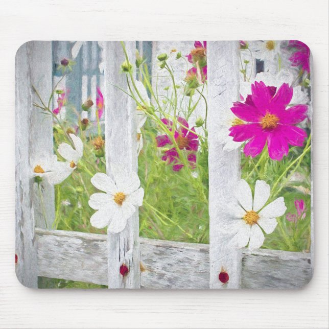 Cosmos Flower Garden Mouse Mat (Front)