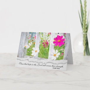 Cosmos Flower In Fence Bible Verse  Card