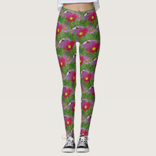 Cosmos Flower Nature Abstract Pattern Leggings