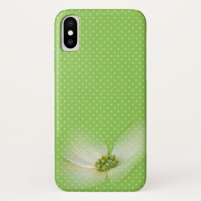 Cosmos flower on polka dots Case-Mate iPhone case (Back)
