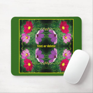 Cosmos Flower Trio Abstract Personalised Mouse Mat