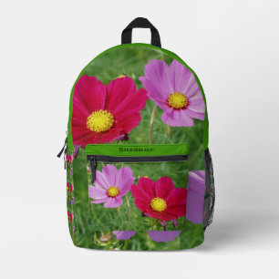 Cosmos Flower Trio Personalised Printed Backpack