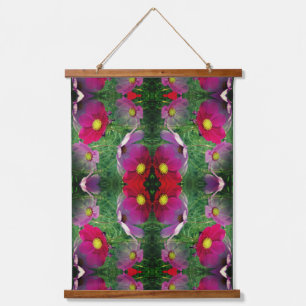 Cosmos Flowers Abstract Nature Pattern     Hanging Tapestry