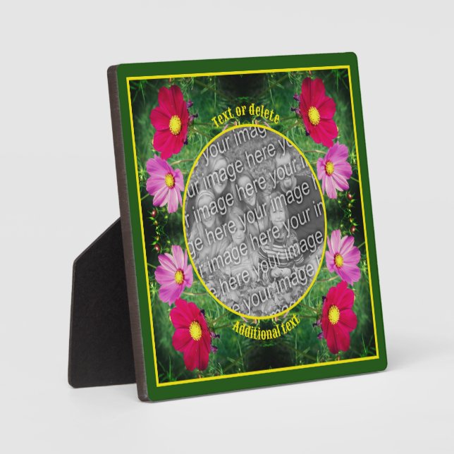 Cosmos Flowers Create Your Own Photo Plaque (Front)