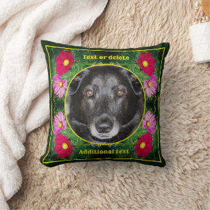 Cosmos Flowers Frame Create Your Own Photo Cushion