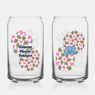 Cosmos Flowers Pattern Can Glass