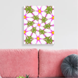 Cosmos Flowers Pattern Canvas Print