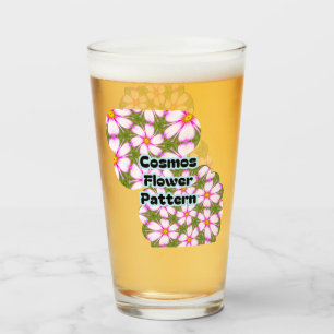 Cosmos Flowers Pattern Glass
