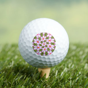Cosmos Flowers Pattern Golf Balls