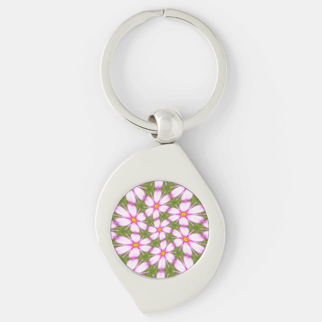Cosmos Flowers Pattern Key Ring (Front)