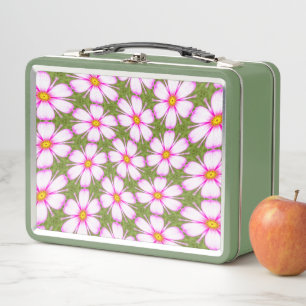 Cosmos Flowers Pattern Metal Lunch Box