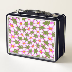 Cosmos Flowers Pattern Metal Lunch Box
