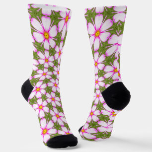 Cosmos Flowers Pattern Socks
