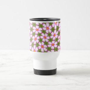 Cosmos Flowers Pattern Travel Mug