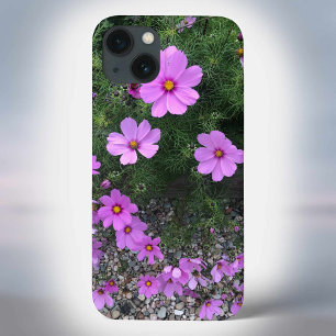 Cosmos flowers with pebbles On a iPhone 13 Case