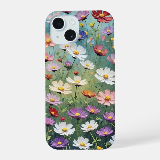 Cosmos Garden Abstract iPhone 15 Case (Back)