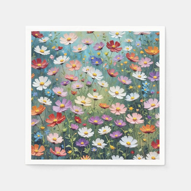 Cosmos Garden Abstract Napkin (Front)