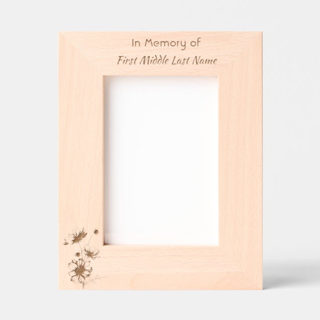 Cosmos Garden Flowers Memorial Keepsake  Etched Frames (Front)