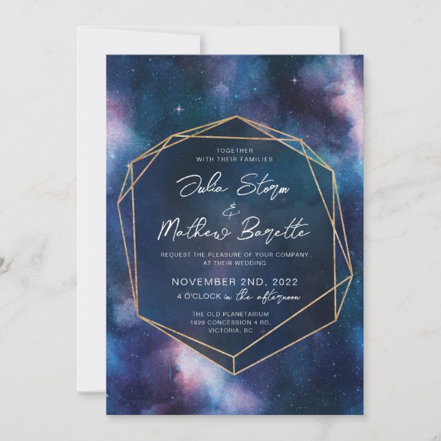 Cosmos Invitation, Galactic Space Wedding Invitati Invitation (Front)