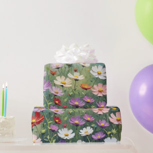 Cosmos Meadow Abstract Wrapping Paper