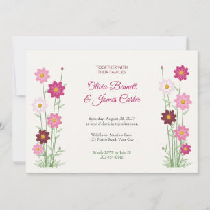 Cosmos Meadow Wildflower Wedding Invitation