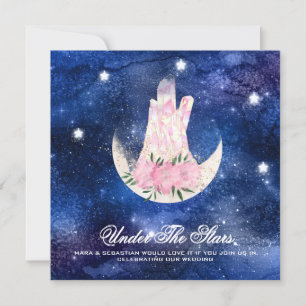 *~* COSMOS MOON CRYSTAL Website RSVP AR14 Wedding Invitation