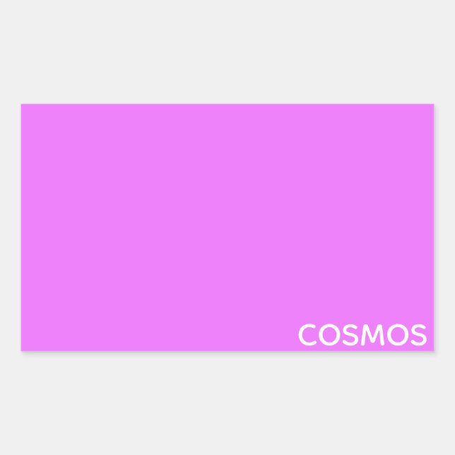 Cosmos purple color name rectangular sticker (Front)