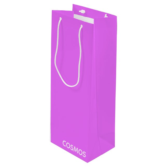 Cosmos purple color name wine gift bag (Front Angled)