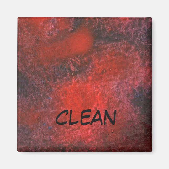 "Cosmos Red" Abstract Dishwasher Status Magnet (Front)