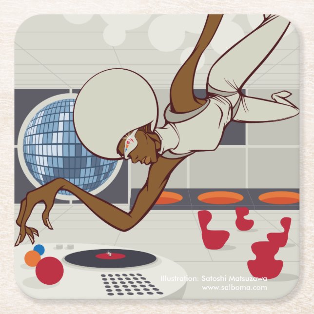 Cosmos Square Paper Coaster (Front)