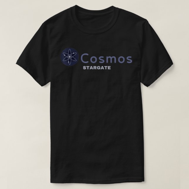 Cosmos Stargate ATOM Crypto Gift Cryptocurrency Bl T-Shirt (Design Front)