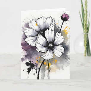 Cosmos - Watercolor flowers Card