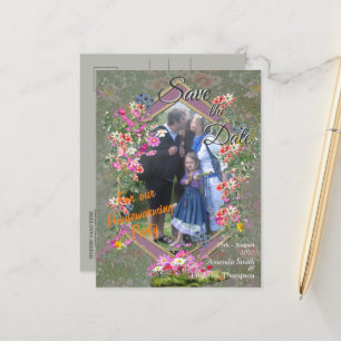 Cosmos Wilderness Wild-Flowers Announcement Postcard