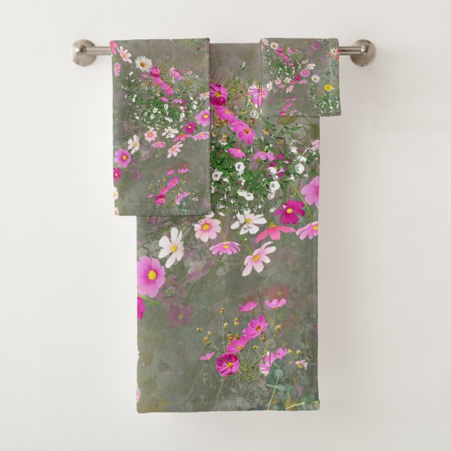 Cosmos Wilderness Wild-Flowers Bath Towel Set (Insitu)