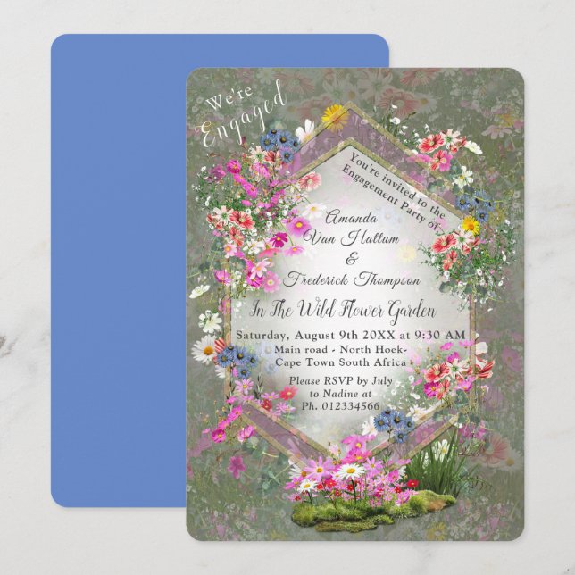 Cosmos Wilderness Wild-Flowers Invitation (Front/Back)