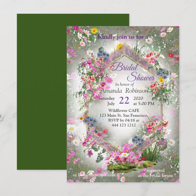 Cosmos Wilderness Wild-Flowers Invitation (Front/Back)