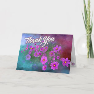 cosmos wildflower thank you card
