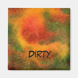 "Cosmos Yellow" Abstract Dishwasher Status Magnet